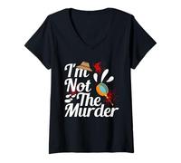 Mujer Kit de Fiesta de Misterio de Asesinato Hobby Investigador Misterio de Asesinato Camiseta Cuello V