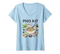 Mujer Kit pho Cocina vietnamita Camiseta Cuello V