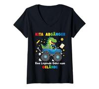 Mujer Kita AbandonadoUna Leyenda Va Desde el Terreno Dino Monster Truck Camiseta Cuello V