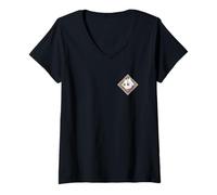 Mujer Kitty Cat Lunar New Year Front & Back Camiseta Cuello V