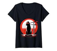 Mujer Kitty Combat Master Jiu Jitsu Ninja Y Artista Marcial Camiseta Cuello V
