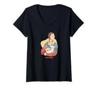 Mujer Kitty Mother (Divertido gráfico de Cat Mom) Camiseta Cuello V