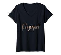 Mujer Klagenfurt Austria Diseño Elegante Vintage Camiseta Cuello V