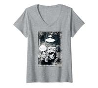 Mujer KLF Duo Bill Drummond Jimmy C por Phil Nicholls Camiseta Cuello V