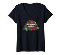 Mujer Knitting Crochet Yarn Hoarding Since Birth Crafter Camiseta Cuello V