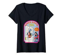 Mujer Knock Knock Who's There Sarcastic Retro Funny Adult Humor Camiseta Cuello V
