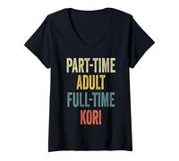 Mujer KORI Personalized Retro Girls Part-Time KORI Name Camiseta Cuello V