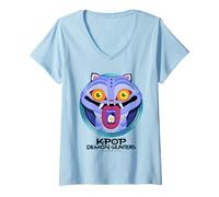 Mujer KPOP Demon Hunters Cartoon Derpy Save The Date Camiseta Cuello V