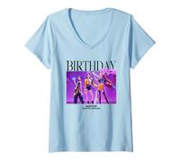 Mujer KPOP Demon Hunters Huntrix Birthday Crew Group Camiseta Cuello V