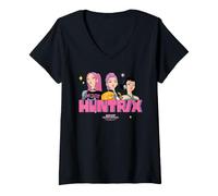 Mujer KPOP Demon Hunters Huntrix Blocky Glam Camiseta Cuello V
