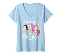 Mujer KPOP Demon Hunters Huntrix Group Happy Holidays Camiseta Cuello V