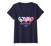 Mujer KPOP Demon Hunters Huntrix Hearts Camiseta Cuello V