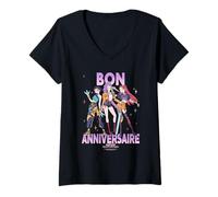 Mujer KPOP Demon Hunters Huntrix Joyeux Anniversaire Birthday Camiseta Cuello V