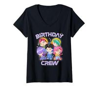 Mujer KPOP Demon Hunters Saja Boys Birthday Crew Group Camiseta Cuello V