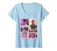 Mujer KPOP Demon Hunters Saja Boys Era Grid Camiseta Cuello V