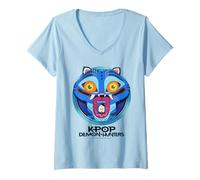 Mujer KPOP Demon Hunters Save The Date Oficialmente Autorizado Camiseta Cuello V
