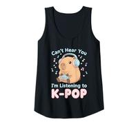 Mujer KPOP no te escucho, Estoy Escuchando K-Pop Capybara Camiseta sin Mangas