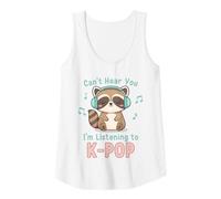 Mujer KPOP no te escucho, Estoy Escuchando K-Pop Raccoon Camiseta sin Mangas
