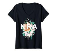Mujer Krabi Floral Design Tailandia Krabi Flower Camiseta Cuello V