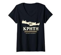 Mujer Kriti Crete Grecia Island Map Greek Pride Design Camiseta Cuello V