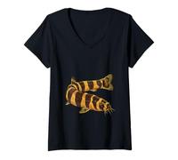 Mujer Kuhli Loach Pangio kuhlii Acuario de Agua Dulce Pescador Camiseta Cuello V
