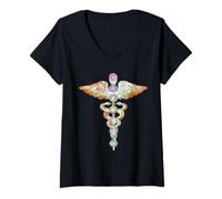 Mujer Kundalini Despertar Símbolo Espiritual Meditación Yoga Arte Camiseta Cuello V