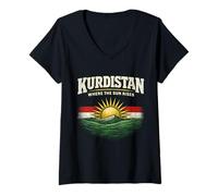 Mujer Kurdistán Where The Sun Rises Kurdo Kurdos Camiseta Cuello V