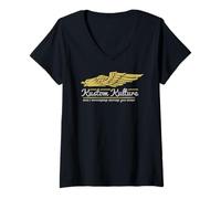 Mujer Kustom Kulture construyó una Motocicleta Antes de nacer Motorista Camiseta Cuello V