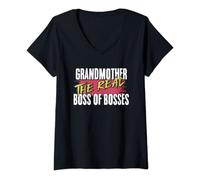 Mujer La abuela, la verdadera jefa de los jefes | Grandma Nonna Camiseta Cuello V