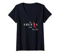 Mujer La Abuela Mas Bonitas España México Costa Rica Camiseta Cuello V