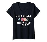 Mujer La Abuela Nunca Dice Que no la Abuela Camiseta Cuello V