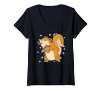 Mujer La Ardilla ama Las nueces Camiseta Cuello V