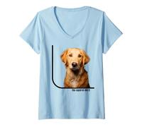 Mujer La Ardilla lo Hizo Divertido Golden Retriever Camiseta Cuello V