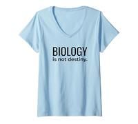 Mujer La biología no es el Destino Ciencia Igualdad Cita Camiseta Cuello V