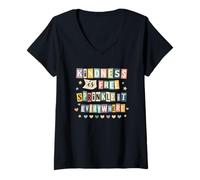 Mujer La bondad es Gratis, compártela en Todas Partes Camiseta Cuello V