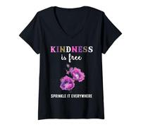 Mujer La bondad es Gratis espolvorea en Todas Partes Camiseta Cuello V