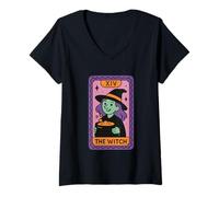 Mujer La Bruja Tarot Card XIV Mystical Brew Camiseta Cuello V