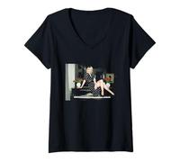 Mujer La Cantante Cyndi Lauper en Reino Unido promocionando I Drive All Night Camiseta Cuello V
