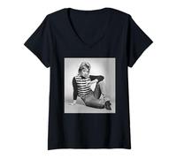 Mujer La Cantante de Kids In America Kim Wilde 1981 por Allan Ballard Camiseta Cuello V