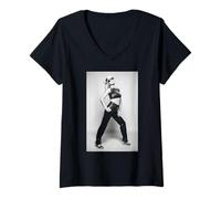 Mujer La Cantante Rubia Debbie Harry Líneas paralelas Era Allan Ballard Camiseta Cuello V