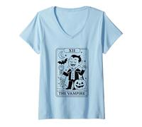 Mujer La Carta del Tarot de Halloween Vampiro XII Camiseta Cuello V