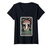 Mujer La Carta del Tarot de Hongos Morel Hongo Micología Champiñón Camiseta Cuello V