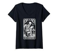 Mujer La Carta del Tarot introvertido Mujeres introvertidas Camiseta Cuello V