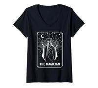 Mujer La Carta del Tarot Mago Vintage ocultista Mayor Arcana Camiseta Cuello V