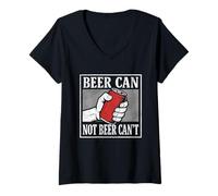 Mujer La cerveza no puede, la cerveza no puede, divertida broma de papá, amante de la cerveza Camiseta Cuello V