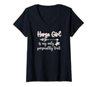 Mujer La Chica del Caballo es mi único rasgo de Personalidad Camiseta Cuello V