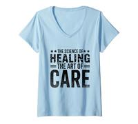 Mujer La ciencia de la curación El arte del cuidado Medicina interna Camiseta Cuello V