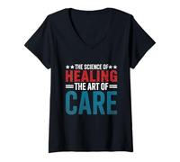 Mujer La ciencia de la curación El arte del cuidado Medicina interna Camiseta Cuello V