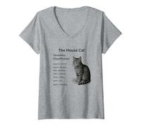 Mujer La clasificación de taxonomía del Gato de la casa Camiseta Cuello V