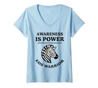 Mujer La conciencia es poder EDS Warrior Zebra Design Ehlers-Danlos Camiseta Cuello V